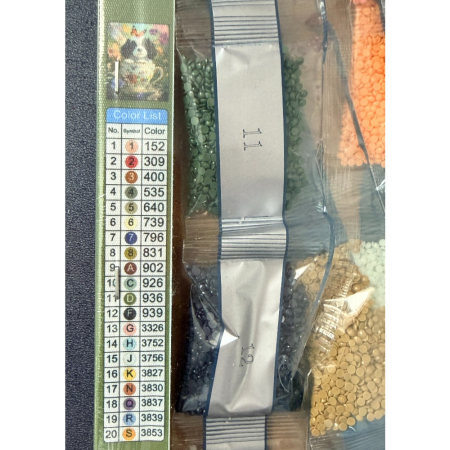 Tablouri cu diamante - Tablou GR02 Goblen Diamante Rotunde, cu rama, 50 x 40 cm, Catel in cescuta