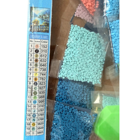 Tablouri cu diamante - Tablou GR05 Goblen Diamante Rotunde, cu rama, 50 x 40 cm, Oras de munte