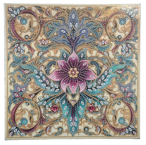 Tablouri cu diamante - Tablou YY90, Floarea Vietii, cu Diamante, cu Umplere partiala, cu rama, 25x25 cm