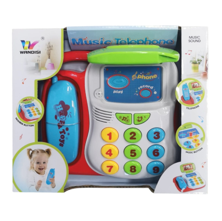 Jocuri si Jucarii - Telefon muzical interactiv pentru copii, cu lumini si sunete, 18 luni+