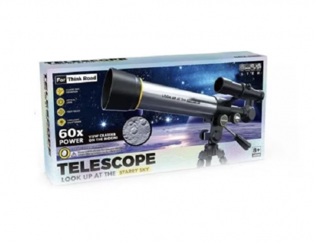 Telescop Astronomic cu Trepied Stabil, Zoom 60X, din Aliaj de Aluminiu, Negru-Argintiu [10]