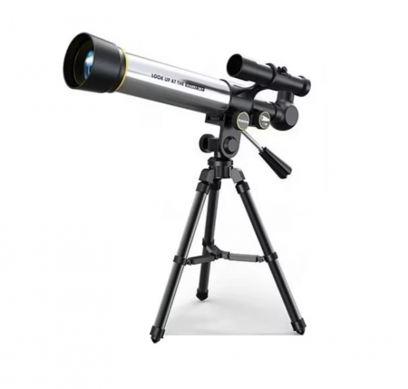 Telescop Astronomic cu Trepied Stabil, Zoom 60X, din Aliaj de Aluminiu, Negru-Argintiu [0]