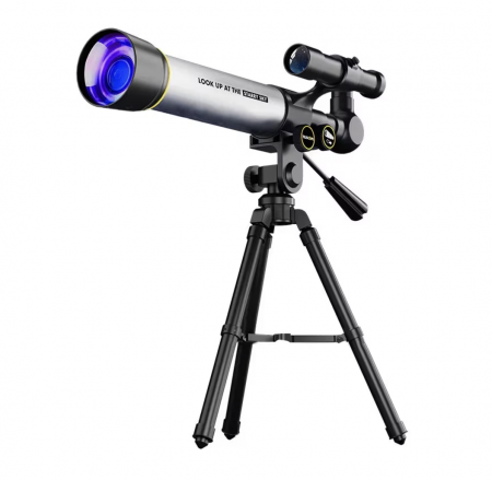 Telescop Astronomic cu Trepied Stabil, Zoom 60X, din Aliaj de Aluminiu, Negru-Argintiu [3]