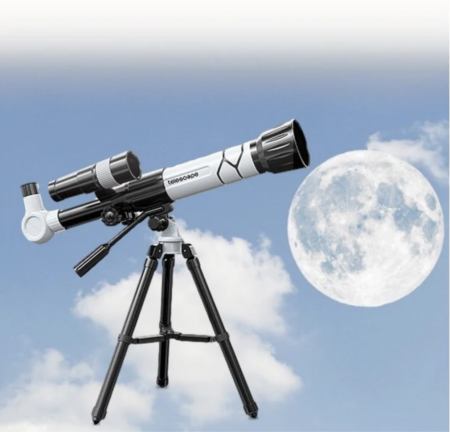 Telescop cu Trepied, Zoom 40x, IPX4, Plastic și Sticlă FMC, Alb [2]