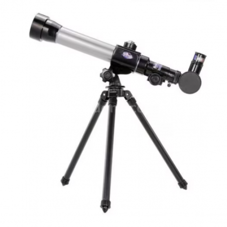 Jocuri experimente pentru copii | Jocuri stiintifice - Telescop cu Trepied, Zoom pana la 40x, IPX4, Plastic și Sticlă FMC, Argintiu