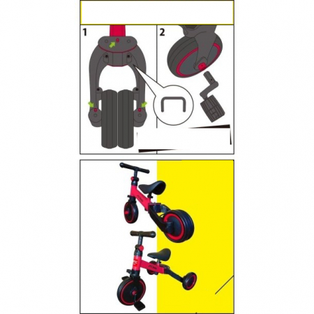 Tricicleta 2 in 1 evolutiva, rosu [8]