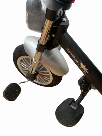 Tricicleta cu far luminos si sunete, Maner reversibil, 4499 - Albastru [7]