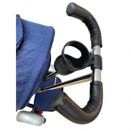 Tricicleta cu far luminos si sunete, Maner reversibil, 4499 - Albastru [10]