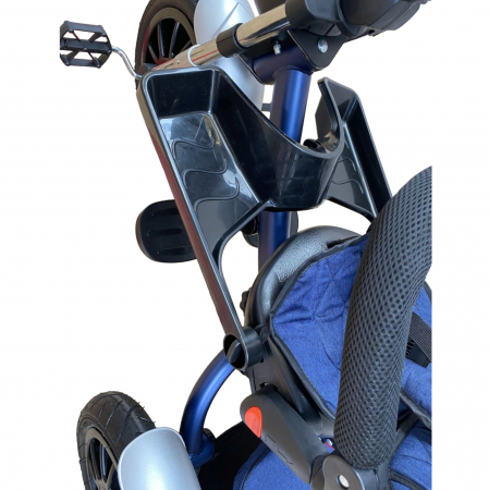 Tricicleta cu far luminos si sunete, Maner reversibil, 4499 - Albastru [5]