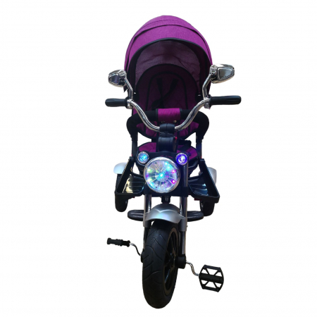 Tricicleta cu far luminos si sunete, Maner reversibil, 4499 - Mov [3]