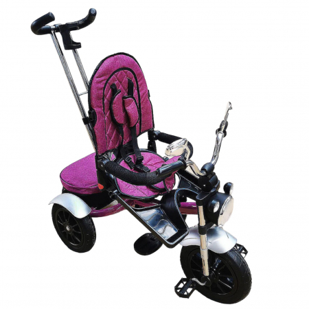 Tricicleta cu far luminos si sunete, Maner reversibil, 4499 - Mov [6]