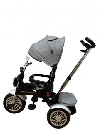 La plimbare - Tricicleta cu far luminos si sunete, Maner reversibil, SL03 - Gri