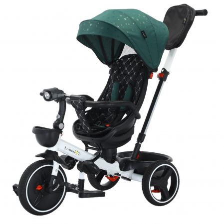 La plimbare - Tricicleta pliabila cu muzica, cu pozitie de somn si scaun reversibil, SL01 - verde