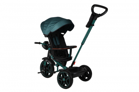 Tricicleta reversibila, evolutiva, cu pozitie de somn, roata cauciuc, cu lumini si muzica, SL05 Verde [6]