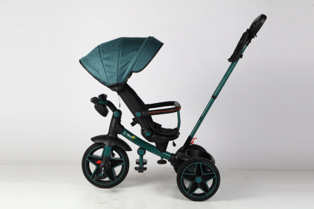 Tricicleta reversibila, evolutiva, cu pozitie de somn, roata cauciuc, cu lumini si muzica, SL05 Verde [8]