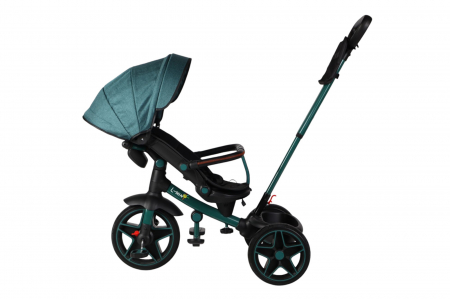 Tricicleta reversibila, evolutiva, cu pozitie de somn, roata cauciuc, cu lumini si muzica, SL05 Verde [7]