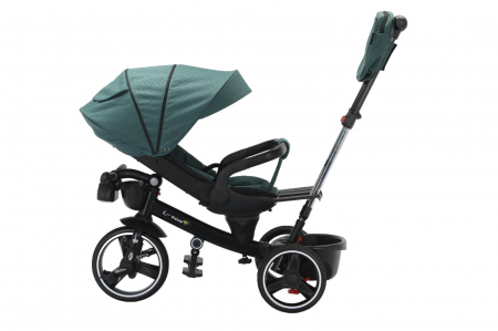 La plimbare - Tricicleta reversibila, evolutiva, cu pozitie de somn, roata cauciuc, cu lumini si muzica, SL06 verde