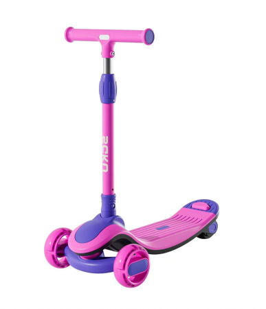 La plimbare - Trotineta copii 807 Roz, pliabila, reglabila 4 trepte, 3 roti, lumini si muzica, 3-10 ani