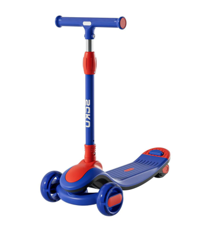 La plimbare - Trotineta copii 807 Albastru, pliabila, reglabila 4 trepte, 3 roti, lumini si muzica, 3-10 ani