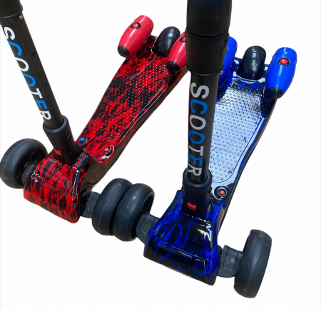 Trotineta cu aburi, sunete si lumini, cu Bluetooth si cablu USB, TR07, rosu [6]