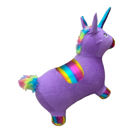 Unicorn gonflabil cu husa de plus, cu sunete si lumini, mov [3]