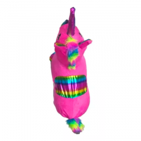 Unicorn gonflabil cu husa de plus, cu sunete si lumini, roz [2]