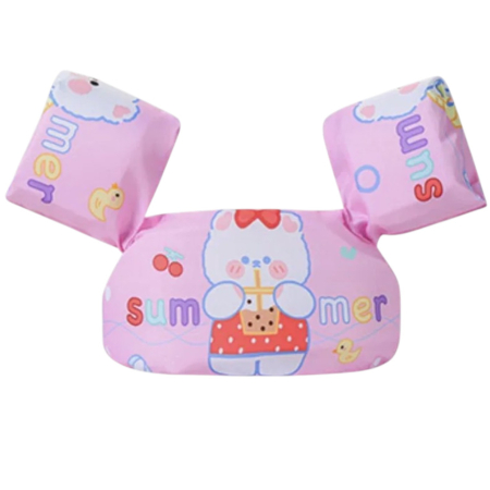 Jocuri si Jucarii - Vesta de inot cu Aripioare, Flotabilitate ridicata, Ursulet roz