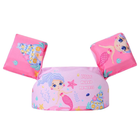 Jocuri si Jucarii - Vesta de inot cu Aripioare, Flotabilitate ridicata, Sirena roz