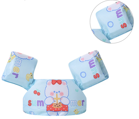 Jocuri si Jucarii - Vesta de inot cu Aripioare, Flotabilitate ridicata, Ursulet bleu