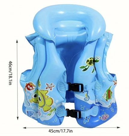 Vesta gonflabila cu imprimeu, albastru M [8]