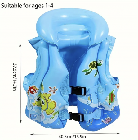 Vesta gonflabila cu imprimeu, albastru M [4]