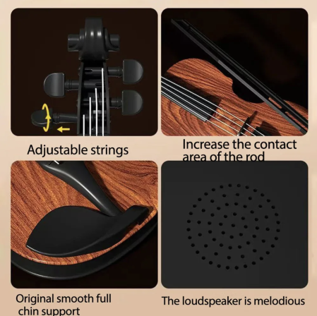 Vioara de jucarie pentru copii cu sunete, corzi reglabile, ABS, 3 ani+ [6]