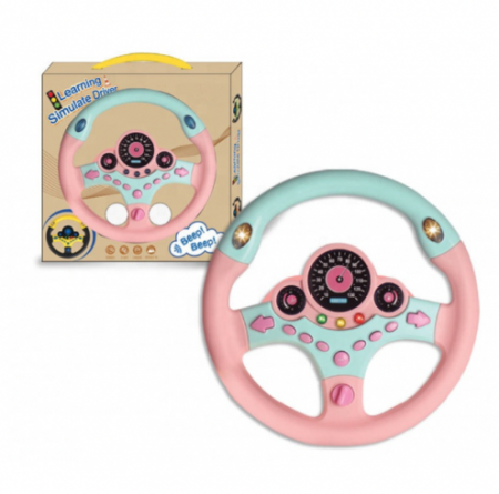 Volan pentru masinutele de copii - Volan Interactiv multifunctional, 1192E roz