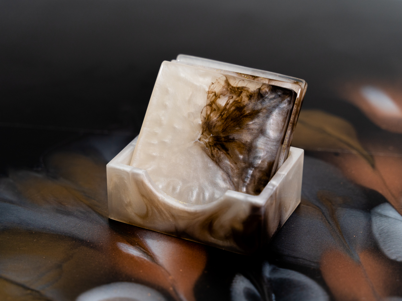 Set 4 suporturi de pahare Brown Fumes [8]