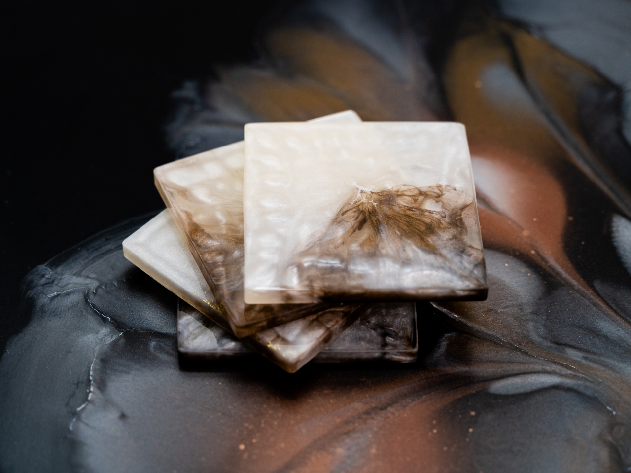 Set 4 suporturi de pahare Brown Fumes [7]