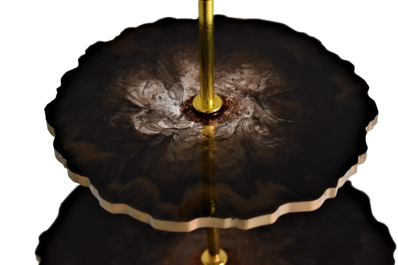 Suport supraetajat pentru fructe și patiserie Copper Flower [2]