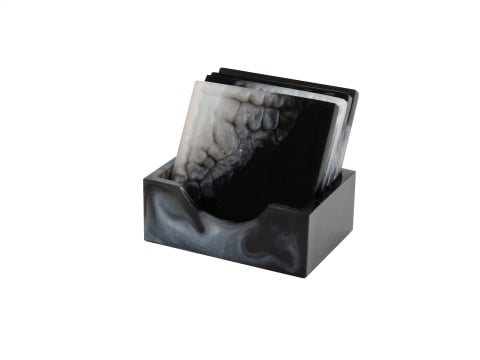 Accesorii - Set 4 suporturi de pahare Black&White