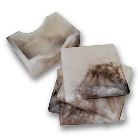 Accesorii - Set 4 suporturi de pahare Brown Fumes