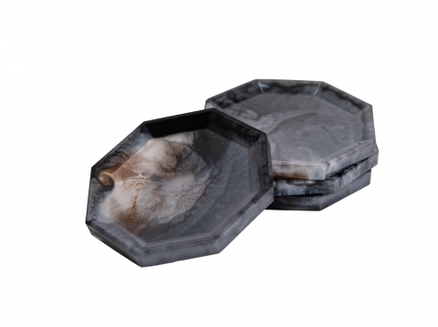 Accesorii - Set 4 suporturi de pahare Black With a Twist