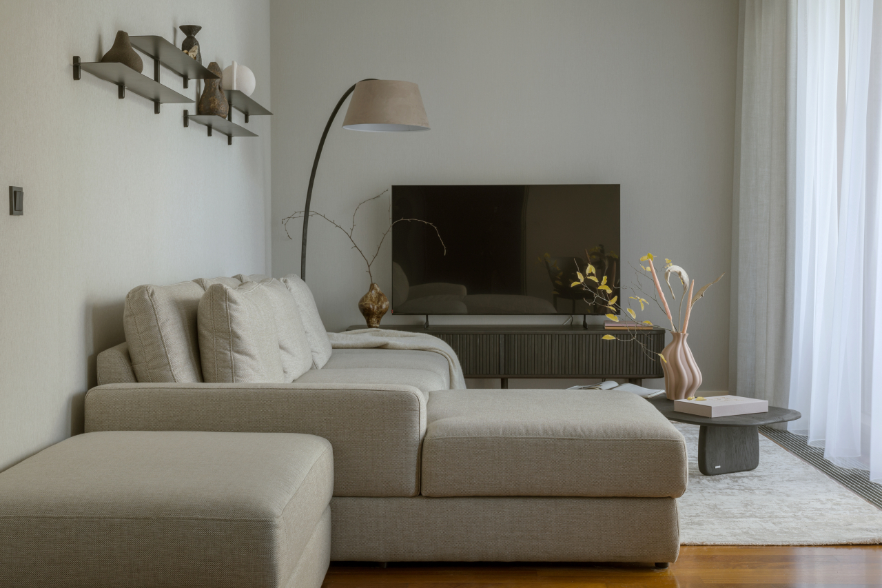 Colțar modular Aria U extensibil cu ladă de depozitare în stofă premium [7]