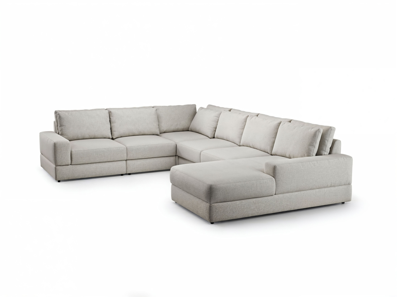 Colțar modular Aria U extensibil cu ladă de depozitare în stofă premium [4]