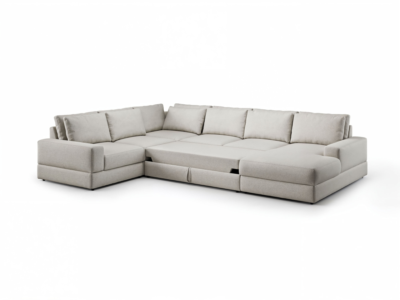 Colțar modular Aria U extensibil cu ladă de depozitare în stofă premium [6]