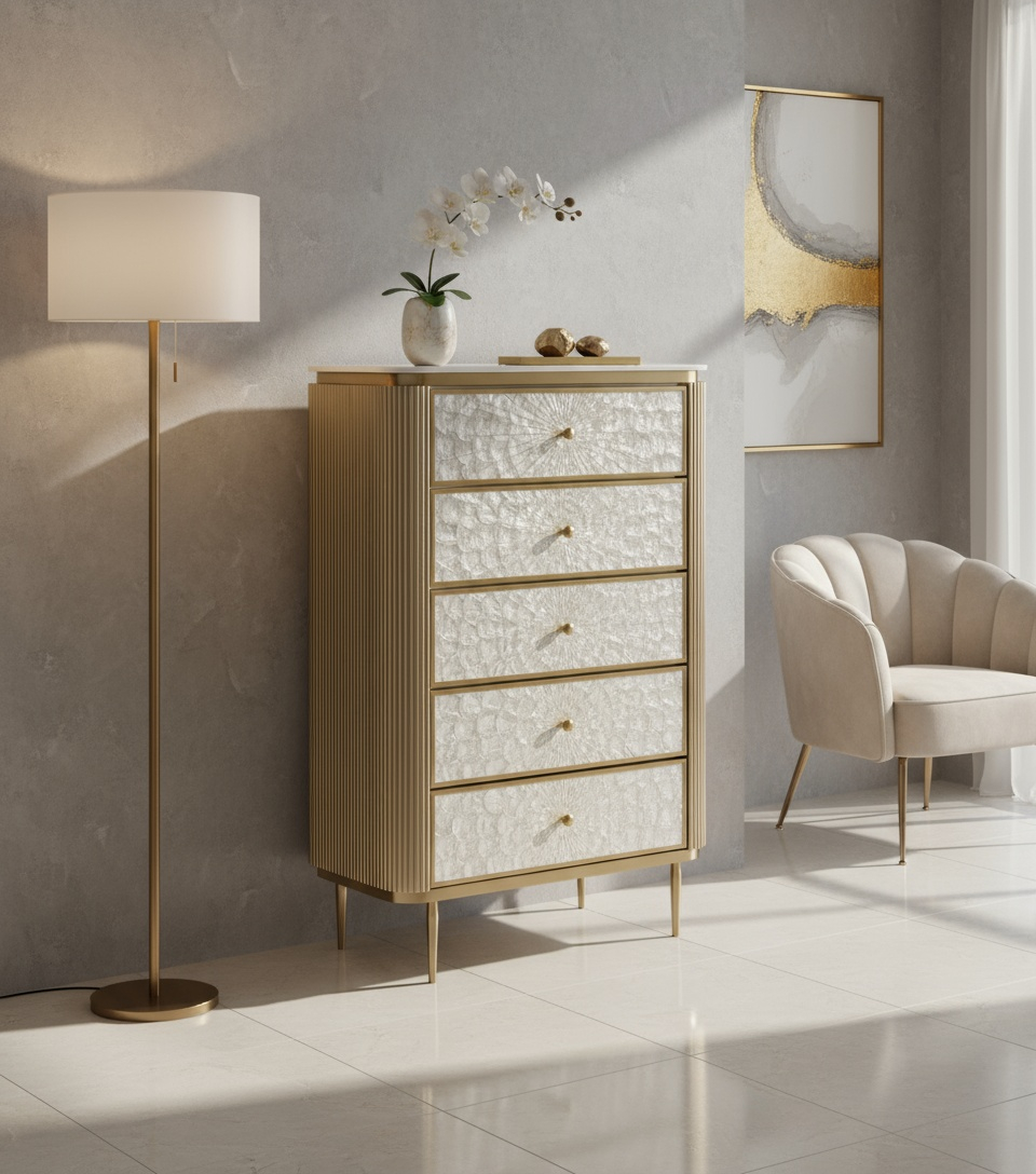 Comoda Stilig 911 Aurie cu 5 Sertare [5]