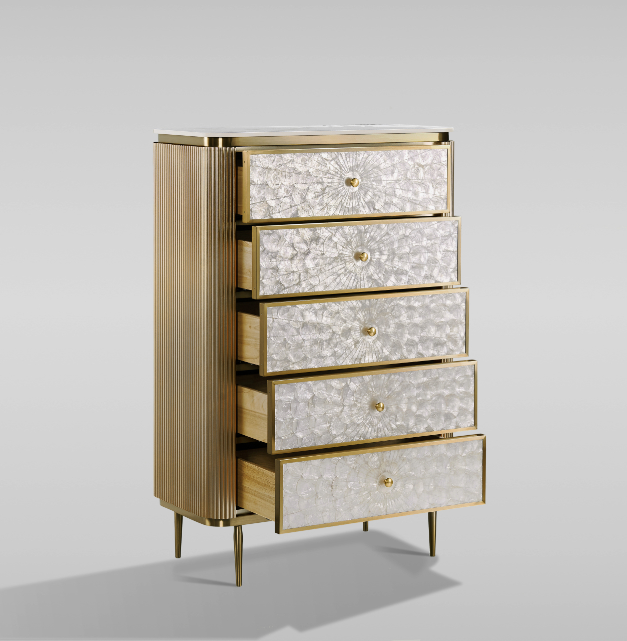 Comoda Stilig 911 Aurie cu 5 Sertare [4]