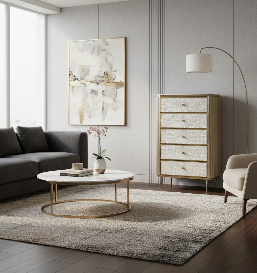 Comoda Stilig 911 Aurie cu 5 Sertare [6]