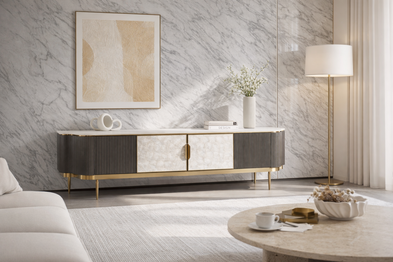 Comoda TV Stilig 905B cu blat de marmura [8]