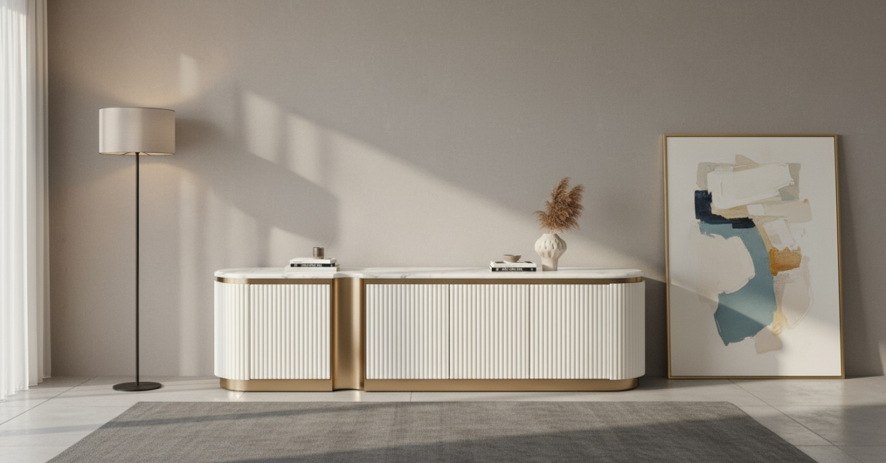 Comoda TV Stilig 916F cu blat de marmura [7]