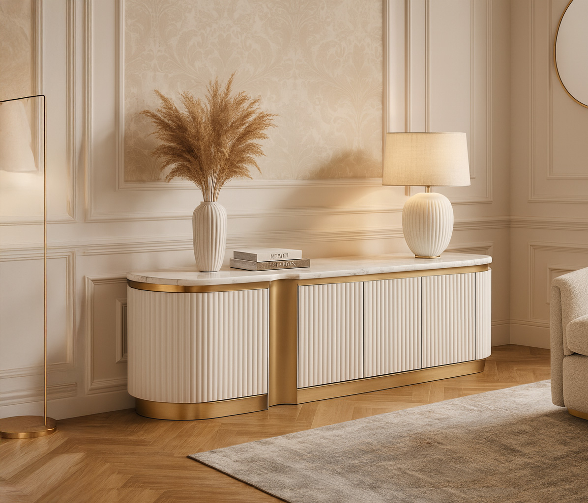 Comoda TV Stilig 916F cu blat de marmura [5]