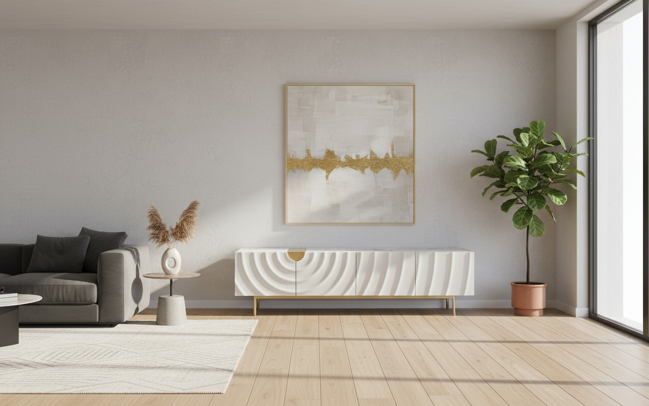 Comoda TV Stilig 320 Alb-Ecru [9]