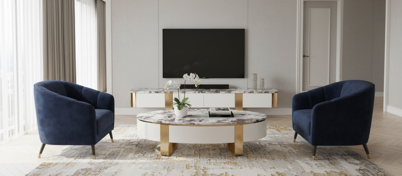 Comoda TV Stilig 922 Alb-Ecru [9]